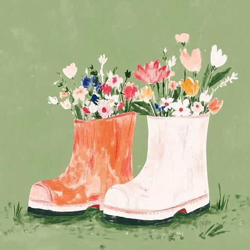 Bloemen in laarzen