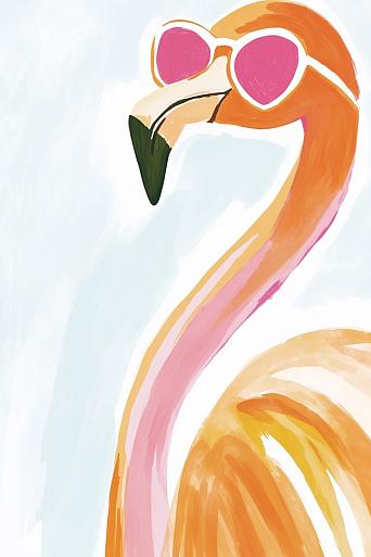 Flamingo met zonnebril
