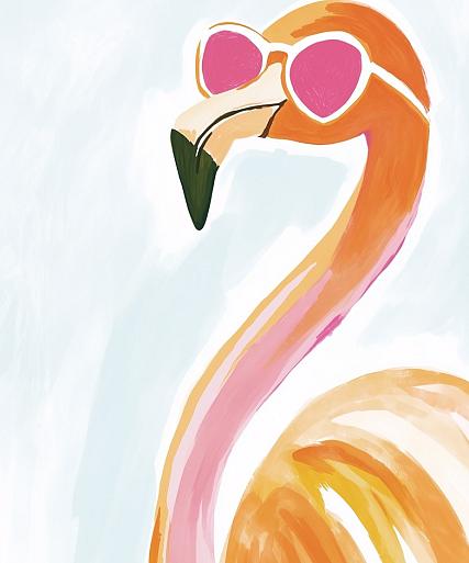 Flamingo met zonnebril