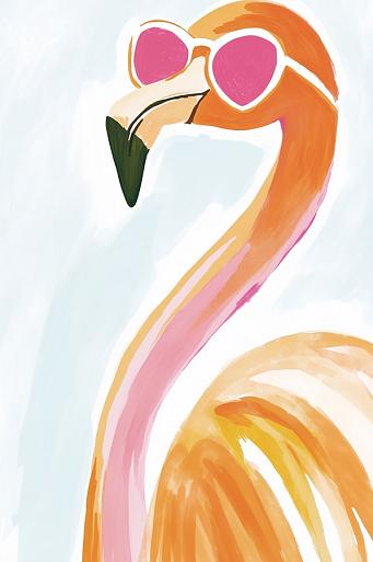 Flamingo met zonnebril