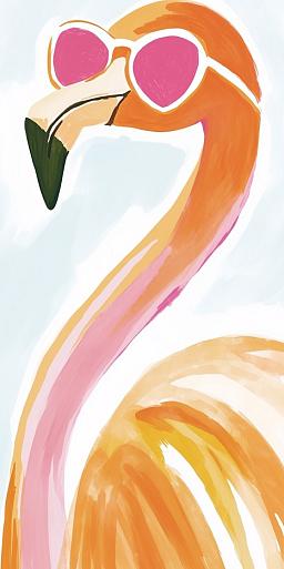 Flamingo met zonnebril