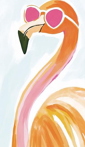 Flamingo met zonnebril