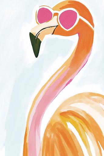 Flamingo met zonnebril