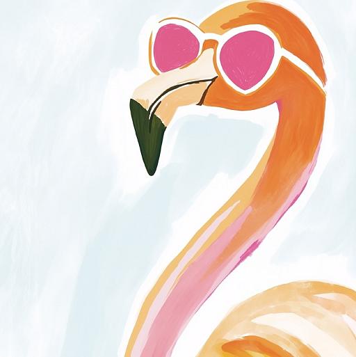 Flamingo met zonnebril