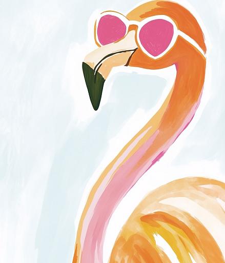 Flamingo met zonnebril