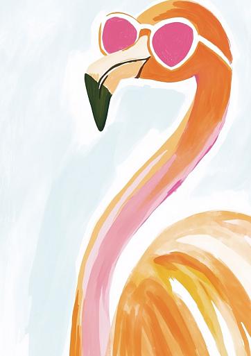 Flamingo met zonnebril