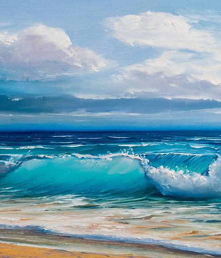 Olieverfschilderij van de zee