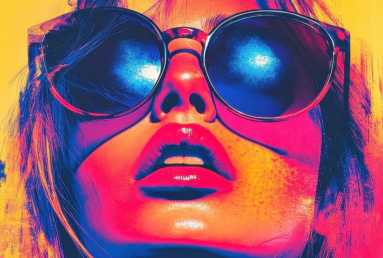 Vrouw met reflecterende zonnebril