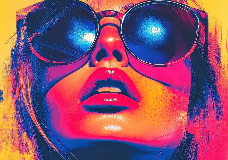 Vrouw met reflecterende zonnebril