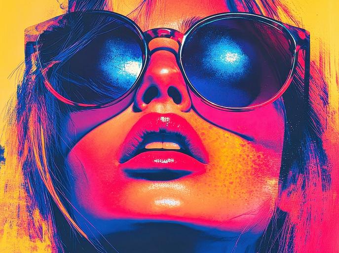 Vrouw met reflecterende zonnebril