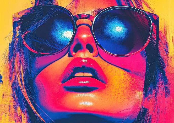 Vrouw met reflecterende zonnebril