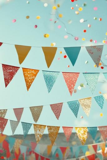 Feestelijke, kleurrijke slingers