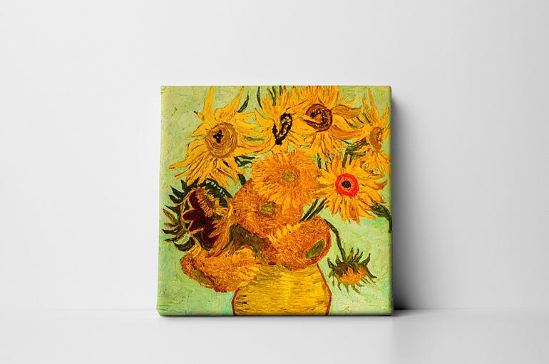 vaas zonnenbloemen gebaseerd op van gogh mock up canvas zonder lijst vierkant