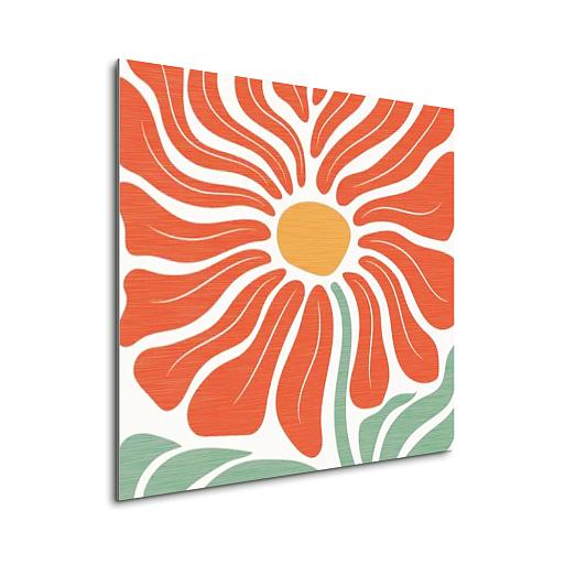 abstracte bloemenposter 17 mock up aluminium vierkant