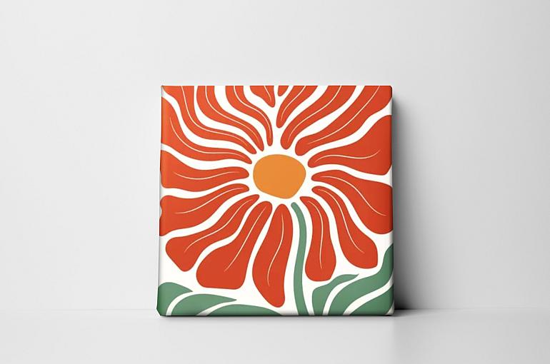 abstracte bloemenposter 17 mock up canvas zonder lijst achtergrond vierkant