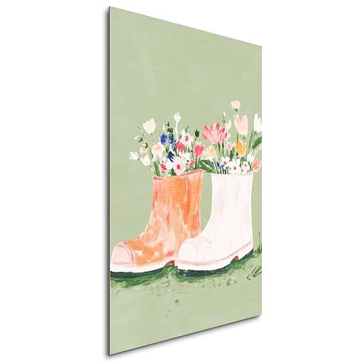 bloemen in laarzen mock up aluminium staand