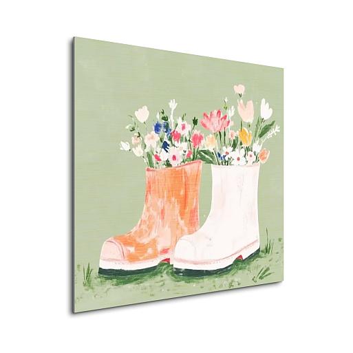 bloemen in laarzen mock up aluminium vierkant