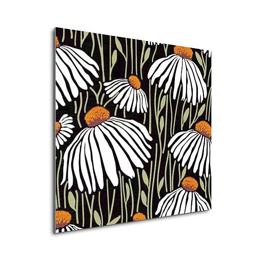 handgetekend patroon met bloemen mock up aluminium vierkant