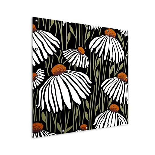 handgetekend patroon met bloemen mock up tuinposter vierkant