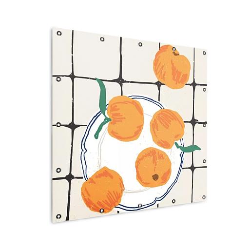 mandarijnen op bord mock up tuinposter vierkant