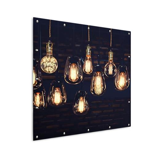 vintage lampen met donkere achtergrond mock up tuinposter vierkant