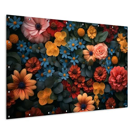 achtergrond met bloemen mock up liggend tuinposter