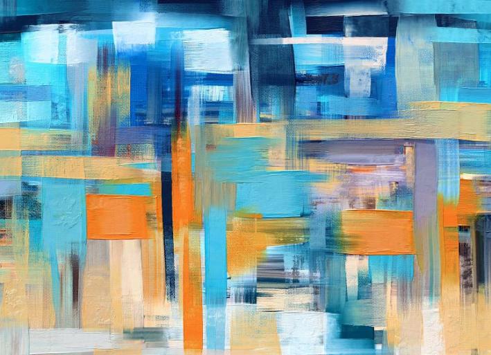 Abstract blauw oranje