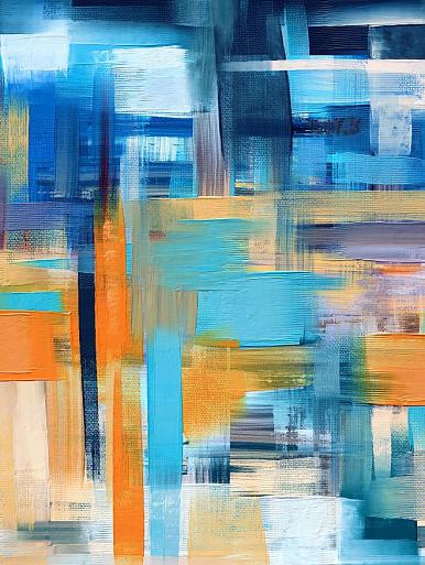 Abstract blauw oranje