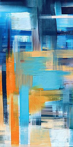 Abstract blauw oranje