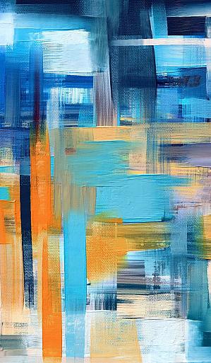 Abstract blauw oranje