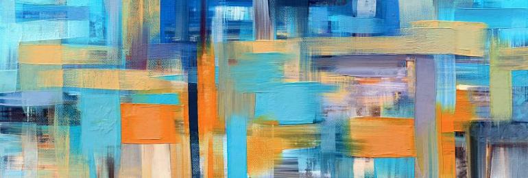 Abstract blauw oranje