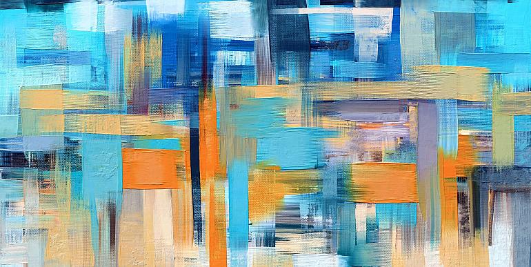 Abstract blauw oranje