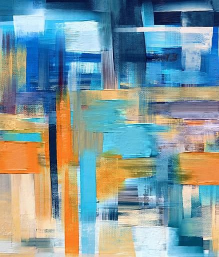 Abstract blauw oranje