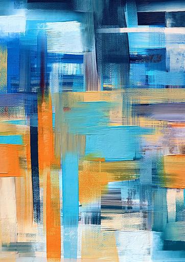 Abstract blauw oranje