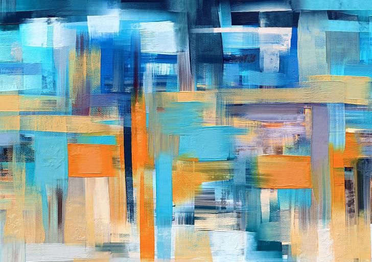 Abstract blauw oranje