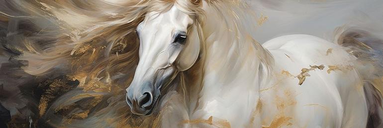 Wild paard met wapperende manen