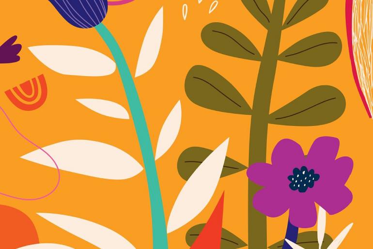 Bloemencompositie oranje #28