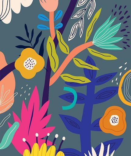 Bloemencompositie blauw #23