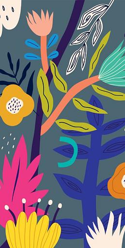Bloemencompositie blauw #23