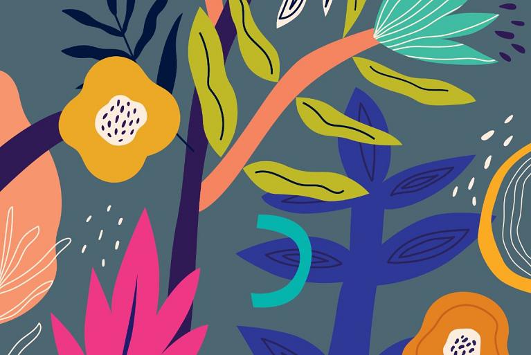 Bloemencompositie blauw #23