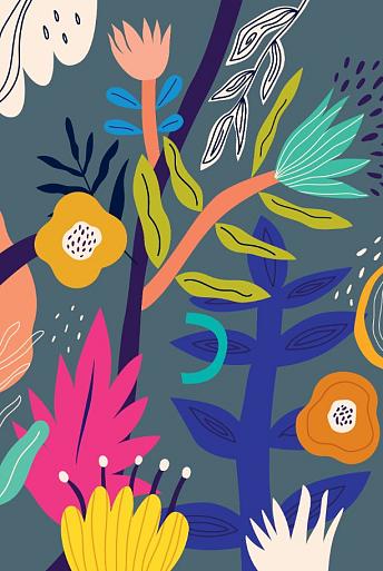 Bloemencompositie blauw #23