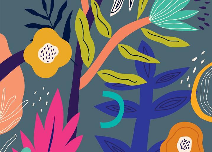 Bloemencompositie blauw #23