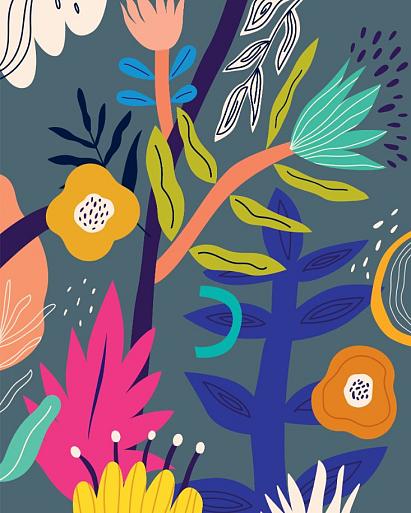 Bloemencompositie blauw #23