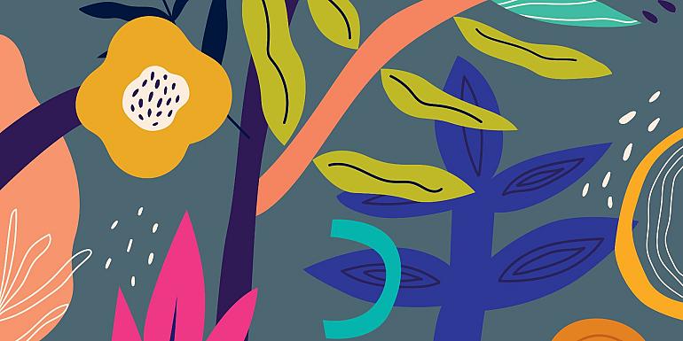Bloemencompositie blauw #23