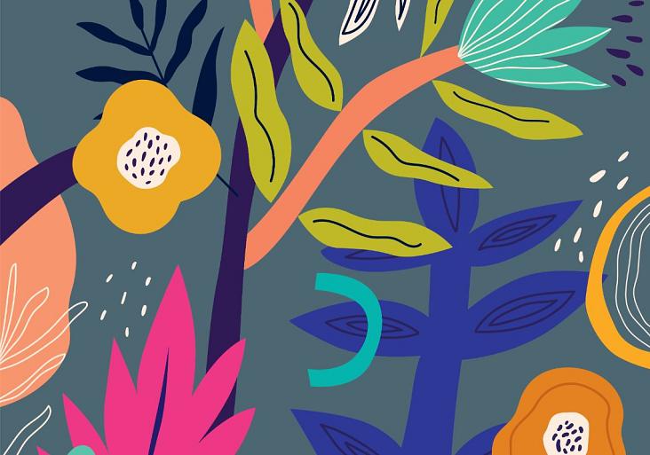 Bloemencompositie blauw #23