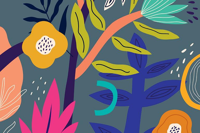 Bloemencompositie blauw #23