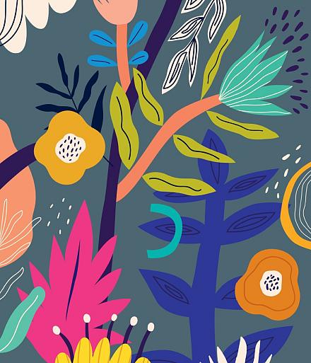 Bloemencompositie blauw #23
