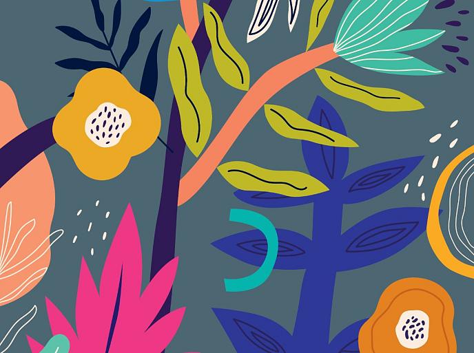 Bloemencompositie blauw #23