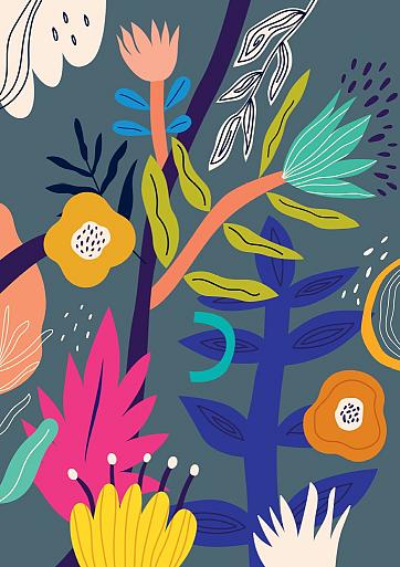 Bloemencompositie blauw #23