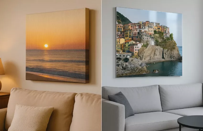 Canvas of aluminium print: wat past beter in je woonkamer?